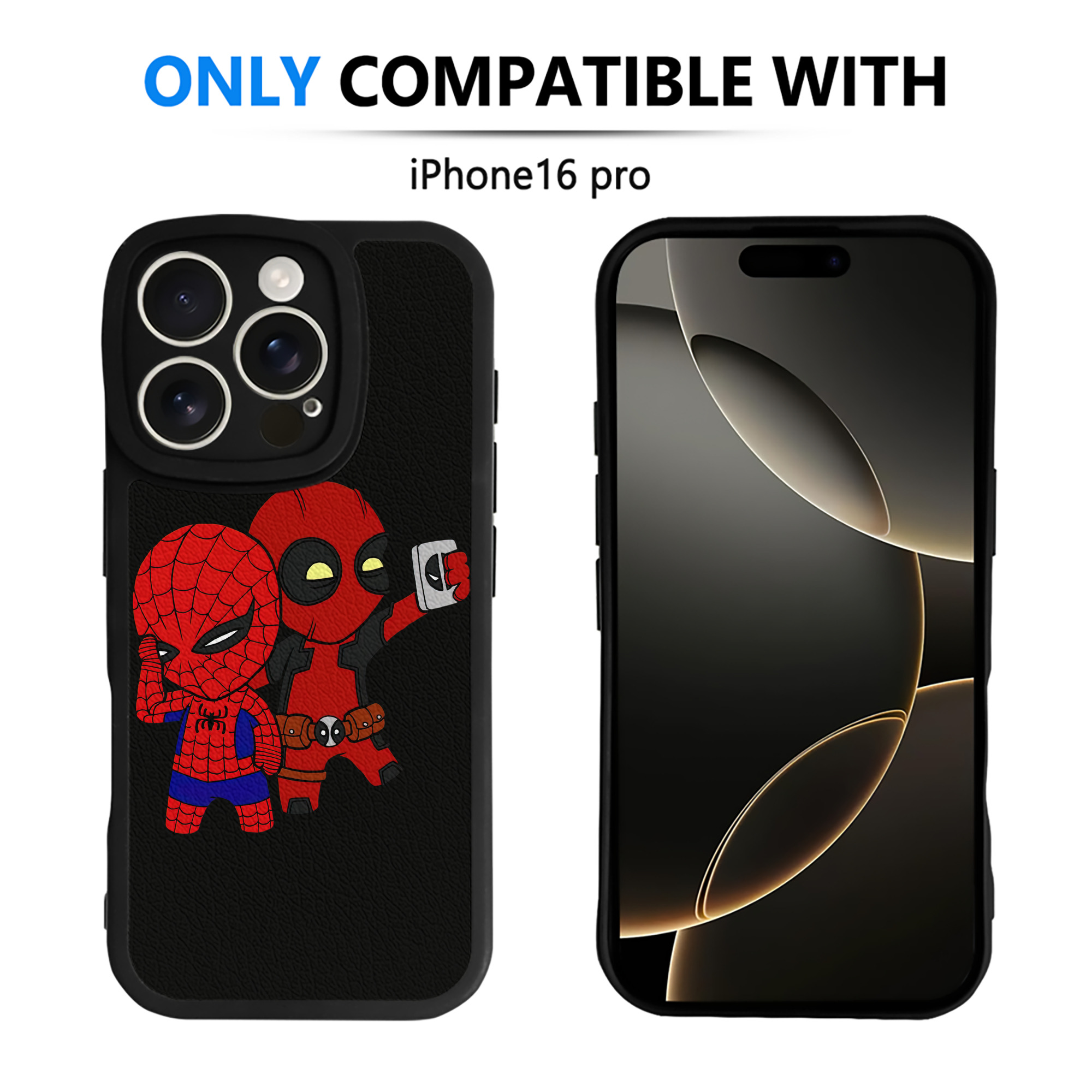 （画像用） Deadpool デッドプール 【iPhone 16シリーズ対応】シリコンスマホケース（レザー調） 材質：シリコン